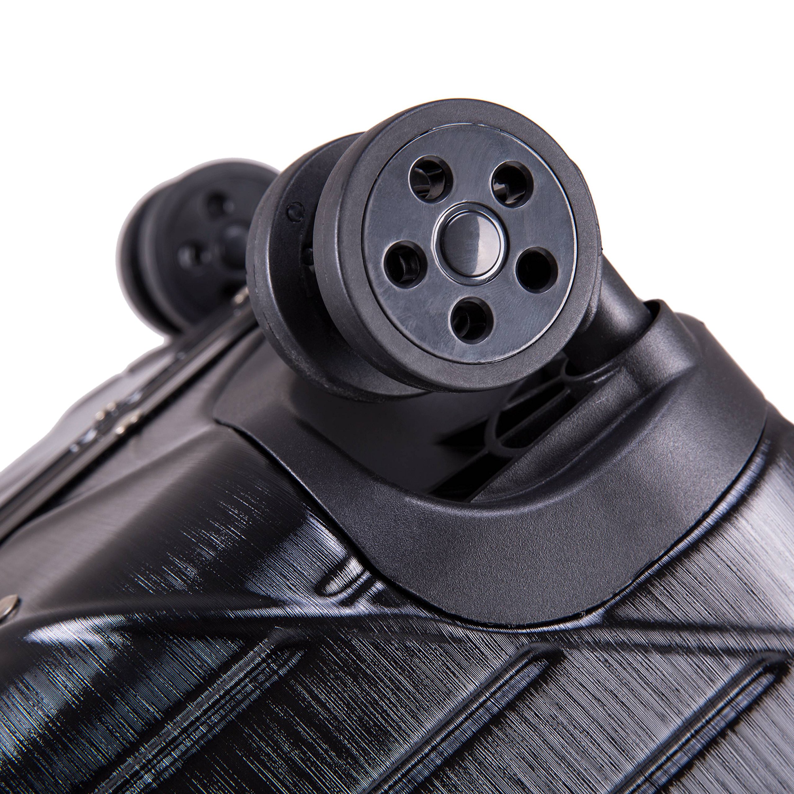 ECCORE 20 inch Lightweight Suitcase ABS Hard Shell Travel 4 Wheel Case Carry On Hand Luggage (57CM/ 48L, Black)