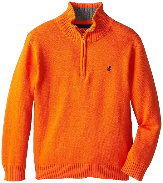 orange half zip sweater