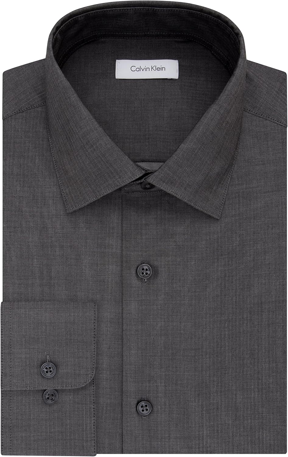 Calvin Klein Men's Dress Shirt Regular Fit Non Iron Herringbone at  Men’s Clothing store
