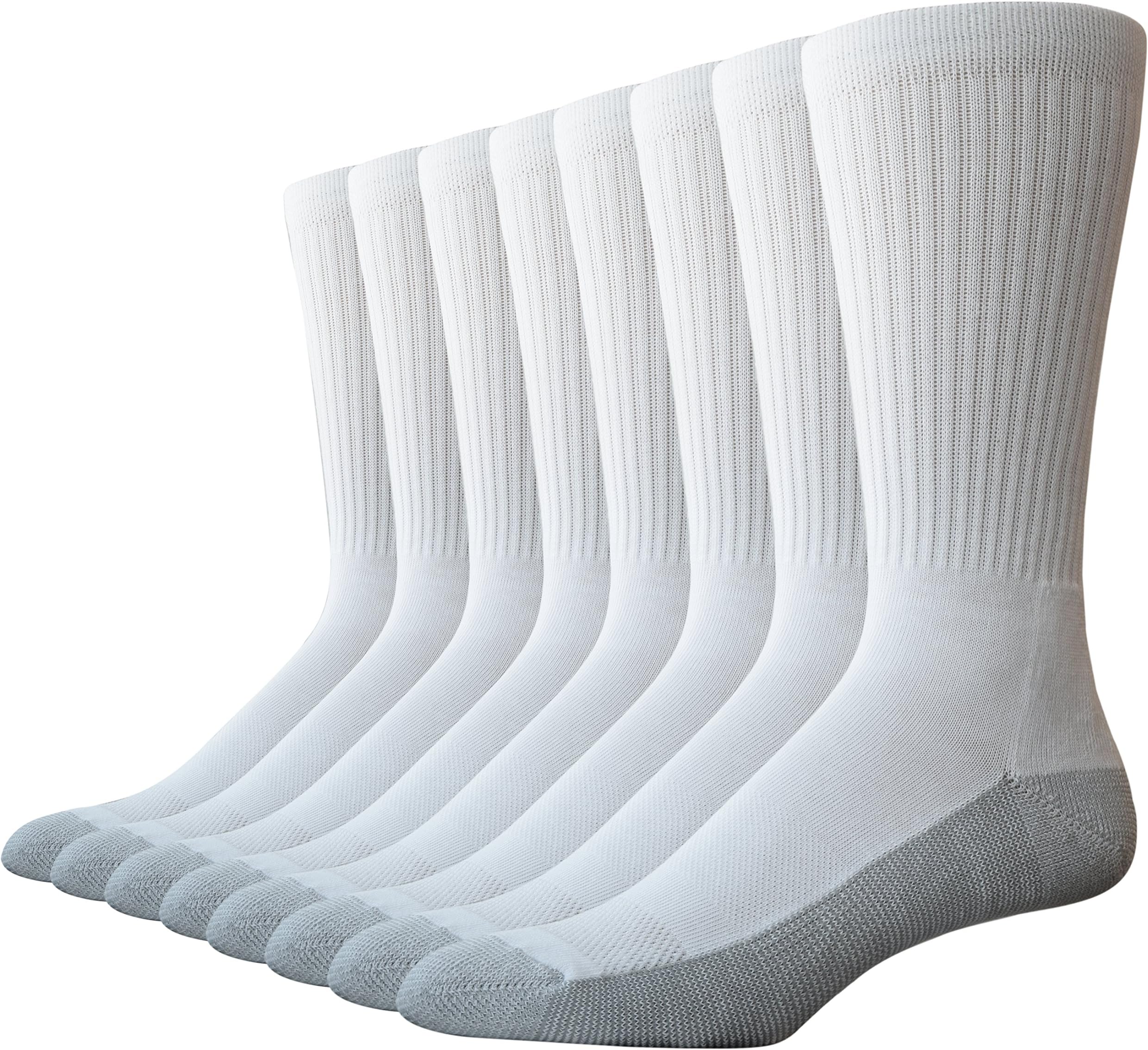 The Sock Crew Mens 8 Pair Pack Crew Socks Work Socks with Cushion Sole, Arch Support and Mesh Ventilation
