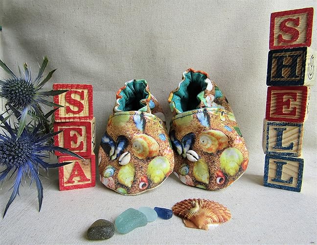 Sea Shell Themed Handcrafted Baby Shoes With Cowrie Shell