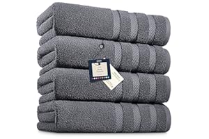 BELADOR Bath Towels 4-Pack - 100% Cotton Bath Towel Set - Ultra-Quick Absorbent Towels - Heavenly-Soft Bathroom Towels - Made of Premium Ring-Spun Z-Twist Combed Cotton, Oeko-Tex Towels, 27" x 54"