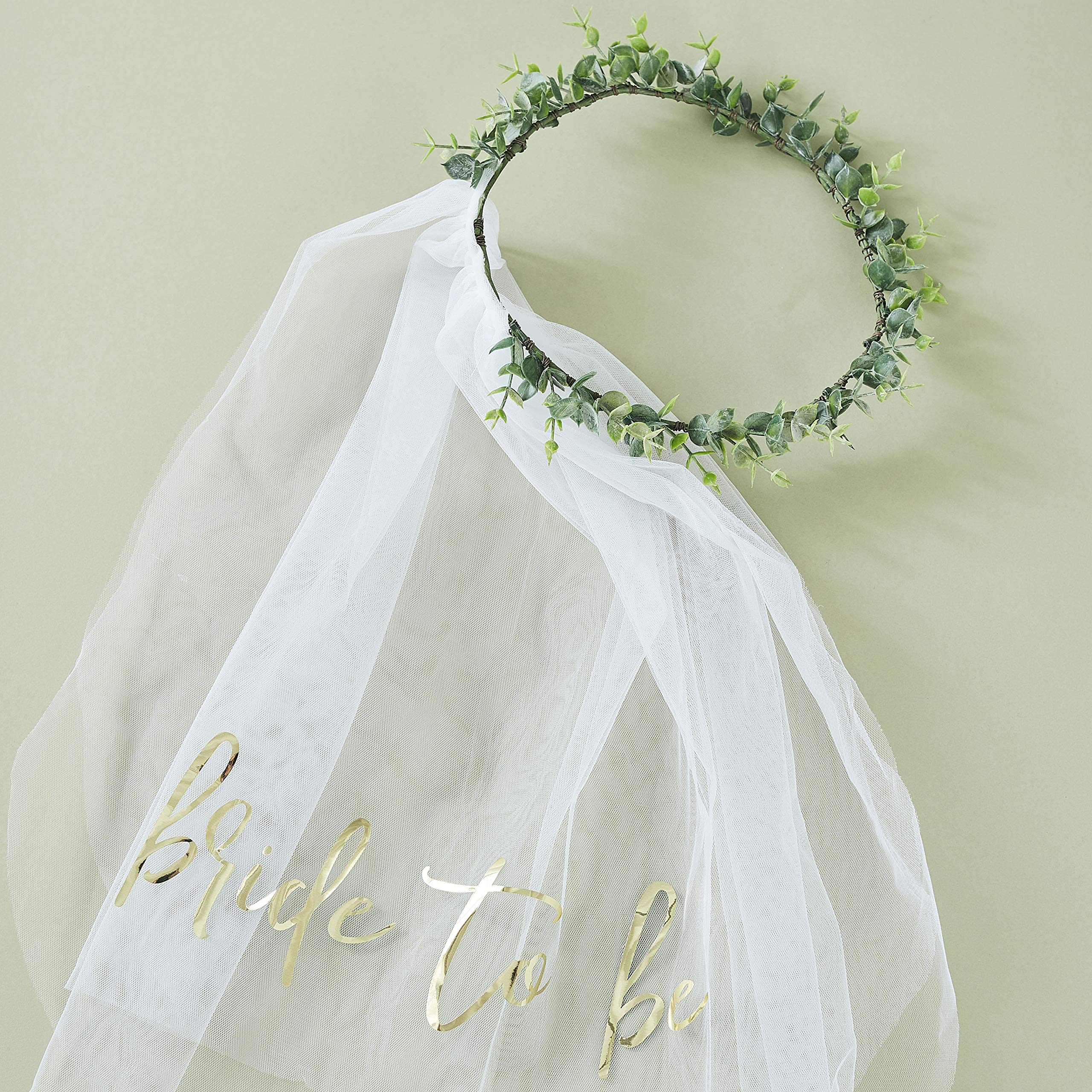 Ginger Ray Eucalyptus Bride to Be Hen Party Veil- Botanical Hen Party