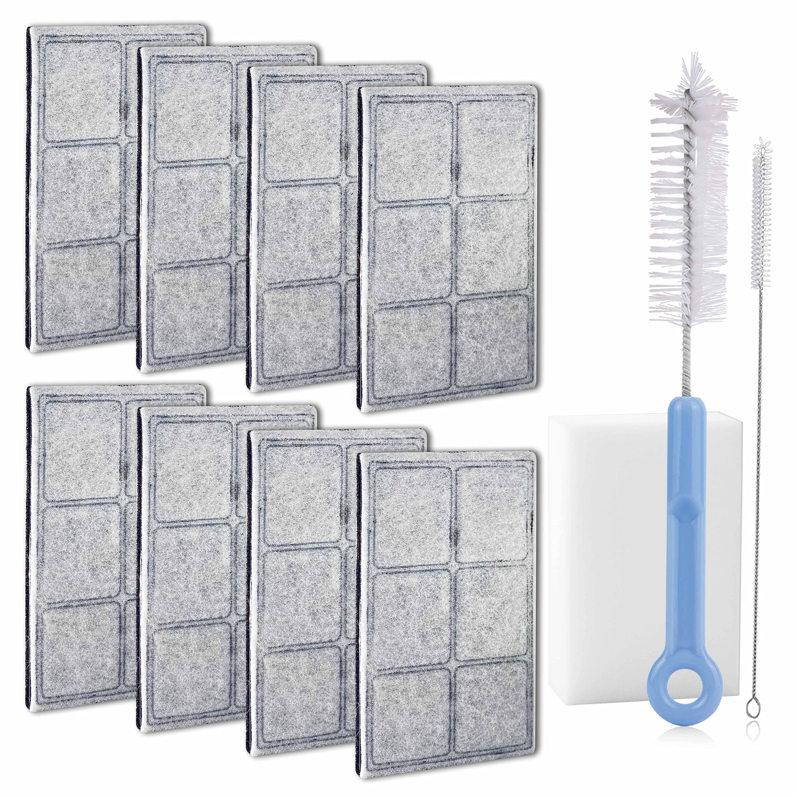 NEOUZA Drinkwell Platinum Pet Water Fountain Filters, 8-Pack with Cleaning Kit, Food-Grade Material, Activated Carbon, NSF Certified