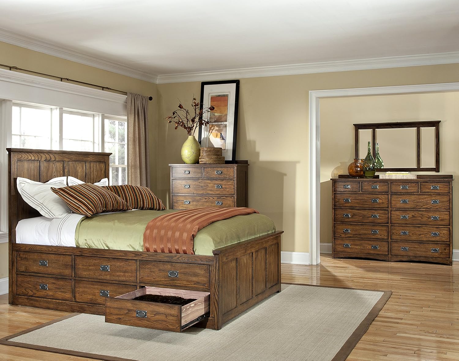 Amazon Com Intercon Oak Park Mission Cal King 6 Drawer