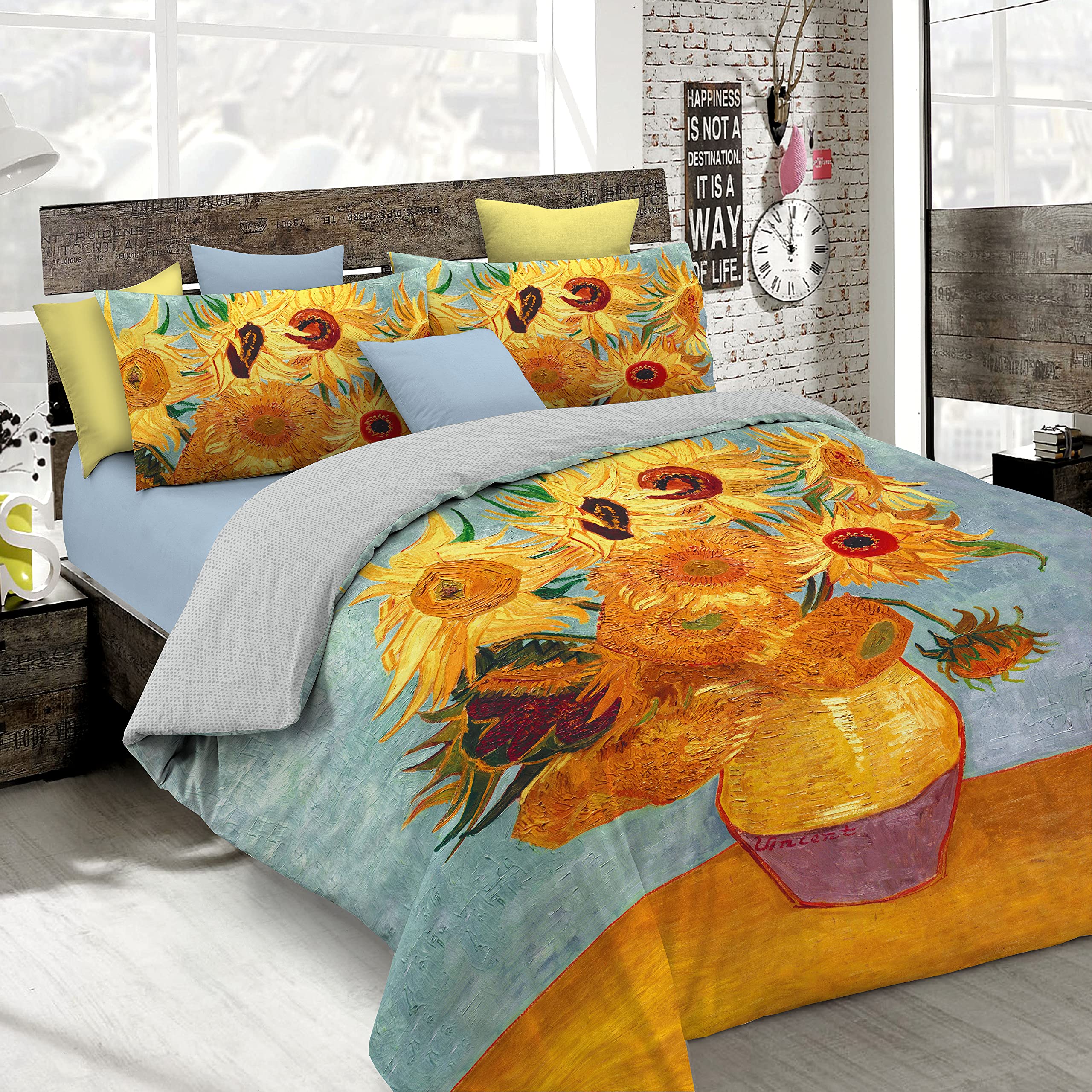 Sogni d'Autore Duvet Cover Set with Full Coverage Digital Print,250x200cm, SD49, 100% Cotton, DOUBLE