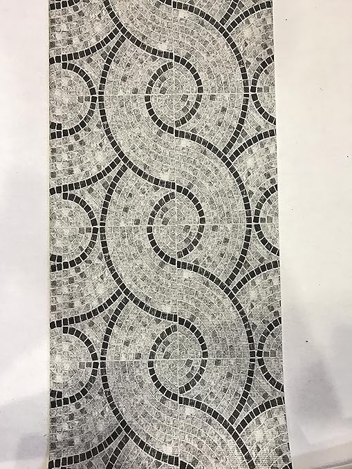 Com Art Tapis Cuisine à Mètre Pvc Large 55 Vietri Gris Blanc