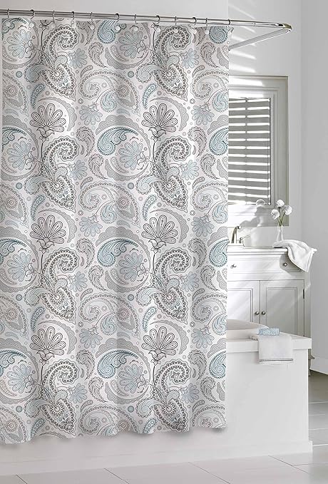 Kassatex Sps 115 Bgr Paisley Shower Curtain Blue Grey 72 By 72