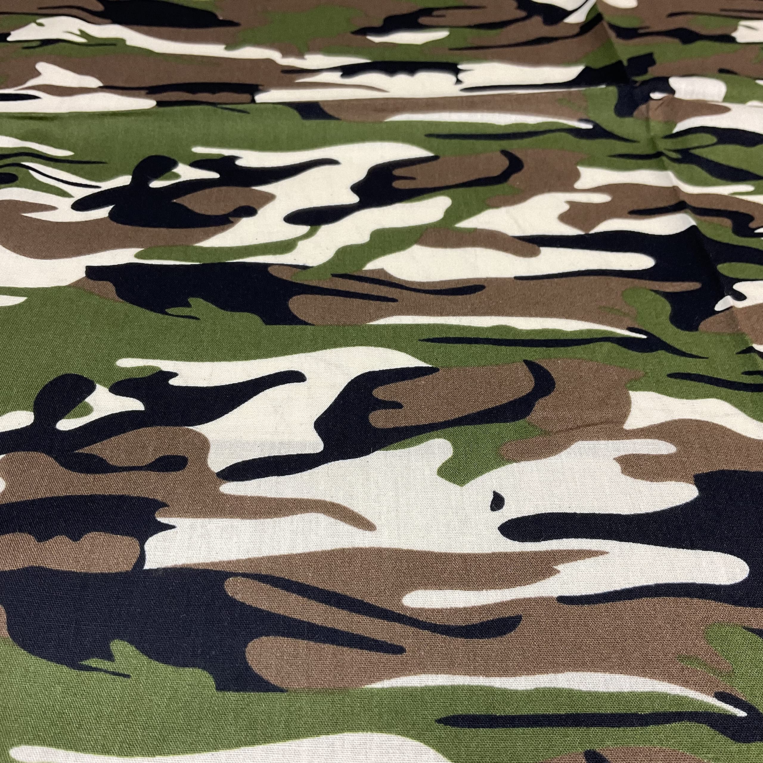 1 Meter Camoflague Pre Cut Pack 100% Cotton Poplin Fabric Camouflage Print Fabric Quilting Fabric Dressmaking Shirts Clothes Sewing Patchwork DIY Craft (Green Camo)