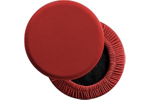LUSHVIDA Round Bar Stool Covers - Super Soft and Washable Elastic Stool Cushion Slipcover for Dia.12-14" Chair, Set of 2