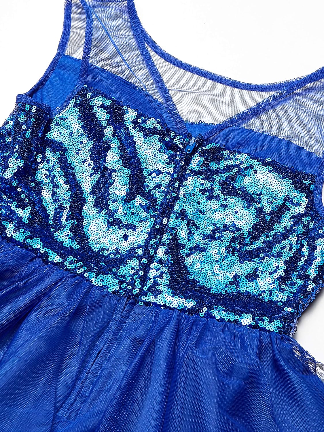 Amy Byer Girls' Dress with Illusion Bodice and Sequin Hem: Clothing