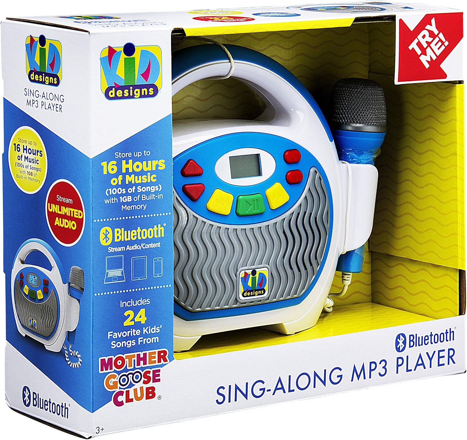 eKids Mother Goose Club Bluetooth Sing Along Portable MP3 Player Real Mic 24 Songs Storesup to 16 Hours of Music 1 GB Built in Memory USB Port: Toys & Games