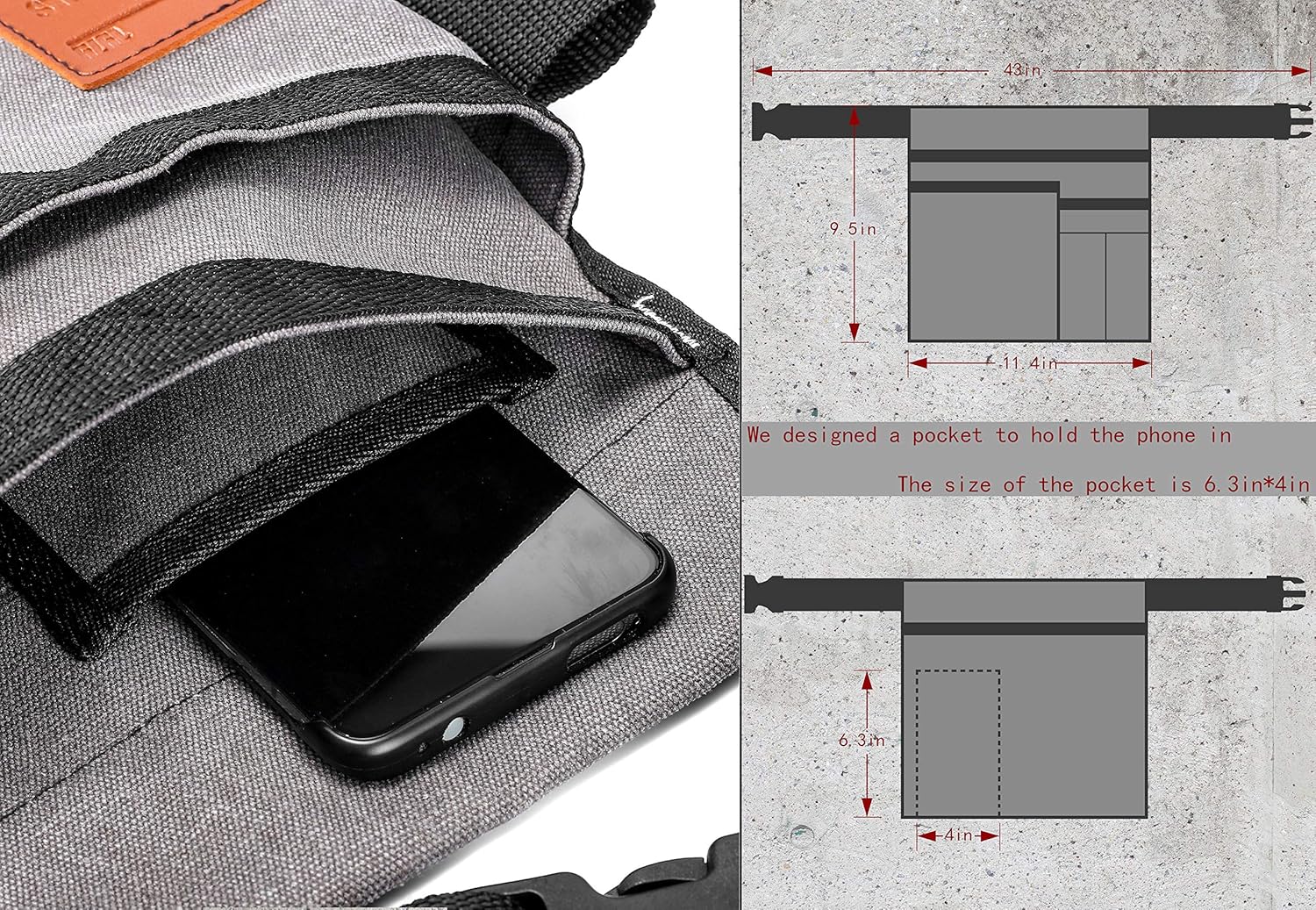VIDAR TOOLS 6-Pocket Single Side Tool Belt Pouch/Utility Belt/Tool Apron for Carpenter and Gardener.Durable Canvas Constructionfortable Adjustable Belt.Light Weight.Grey. - - 