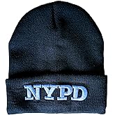 NYPD Beanie Winter Hat New York Police Department Navy White
