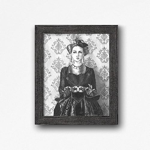Amazon Com Queen Of Hearts Art Print Alice In Wonderland Art 8x10 11x14 Gothic Art Fairy Tale Art Victorian Art Masquerade Handmade