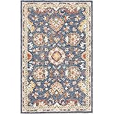 SAFAVIEH Area Rug 8x10 - Aspen Collection - Large - Blue & Rust, Handmade Wool, Boho Design, Ideal for Living Room, Bedroom, 