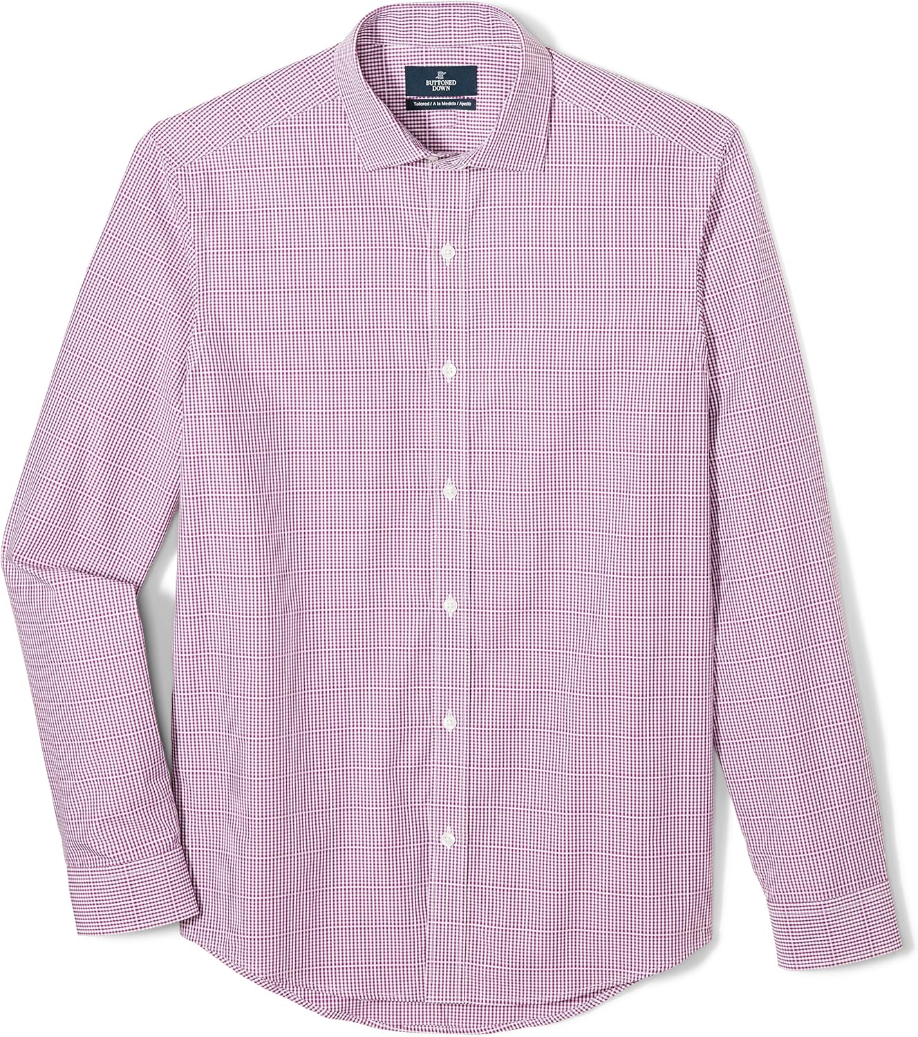 Buttoned Down Men's Standard Tailored Fit Supima Cotton Spread-Collar Dress Casual Shirt: Clothing
