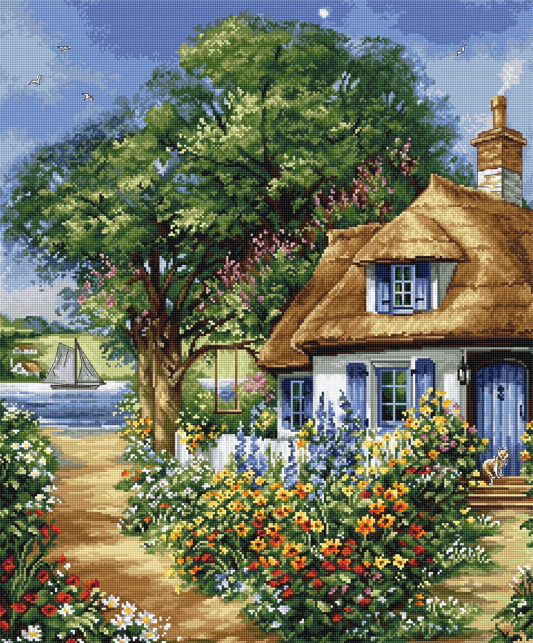 Cross Stitch Kit Luca-S - Summer Landscape, BU5000, Needlecraft Kit