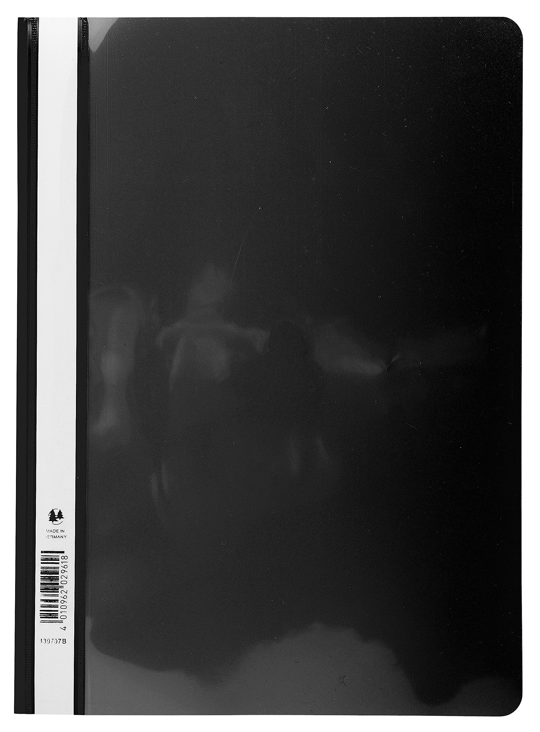 Exacompta - Ref 439701B - PVC Transfer File - Suitable for Holding A4+ Documents, Transparent PVC Cover to Identify Contents, Holds Approx. 100 Sheets - Black (Pack of 25)