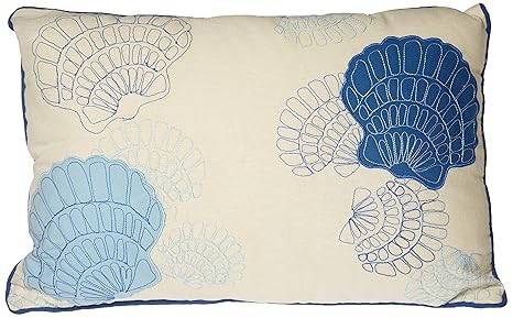 Amazon Com Zodax 13 X 19 Inch Shells Embroidered Throw Pillows