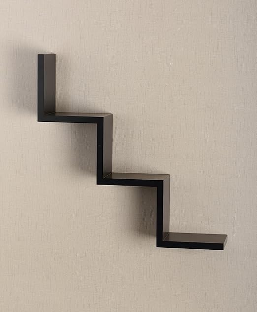 Amazon Com V Light Ladder Style Wood Wall Shelf Black Finish