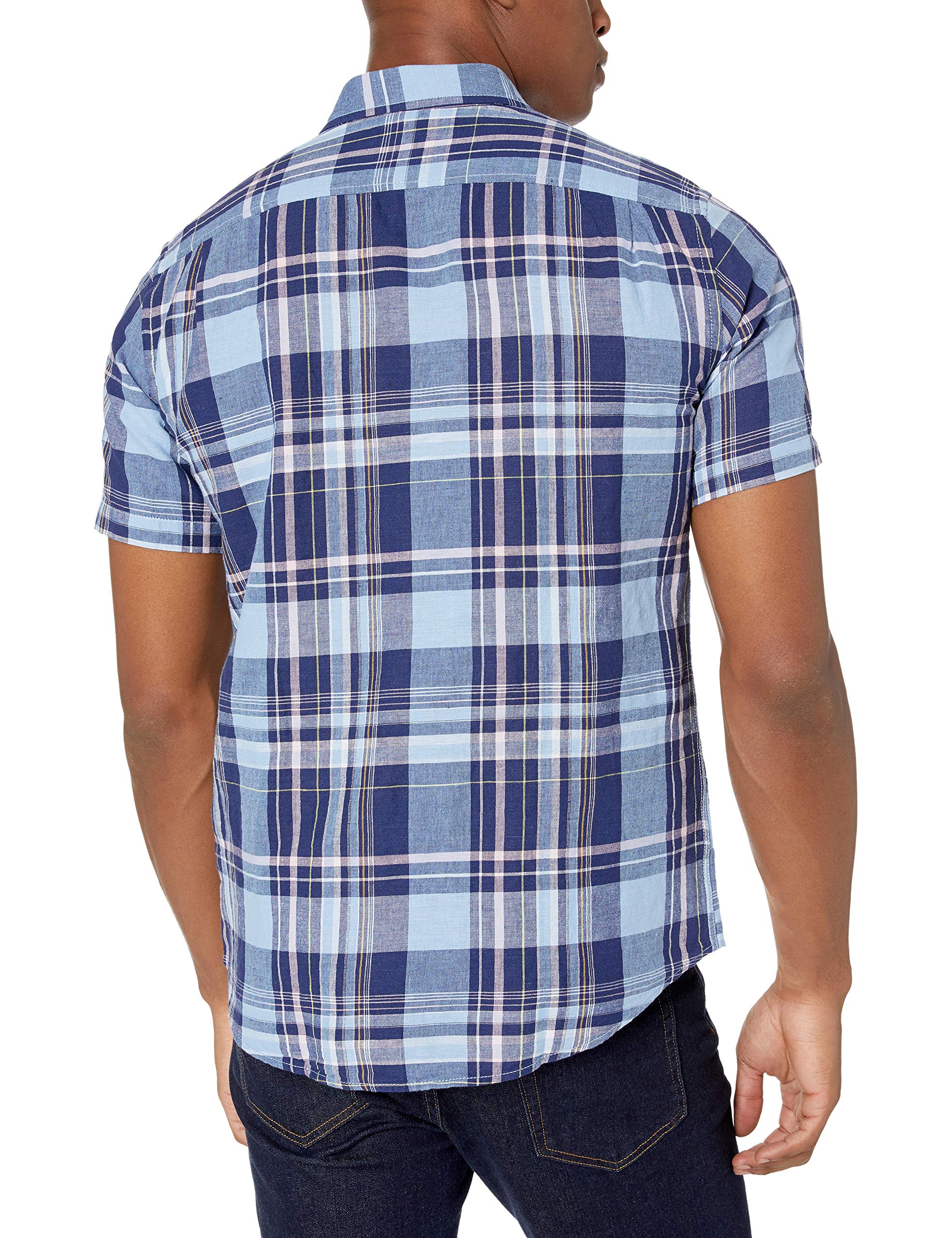 Amazon Essentials Men's RegularFit ShortSleeve Linen Cotton Shirt