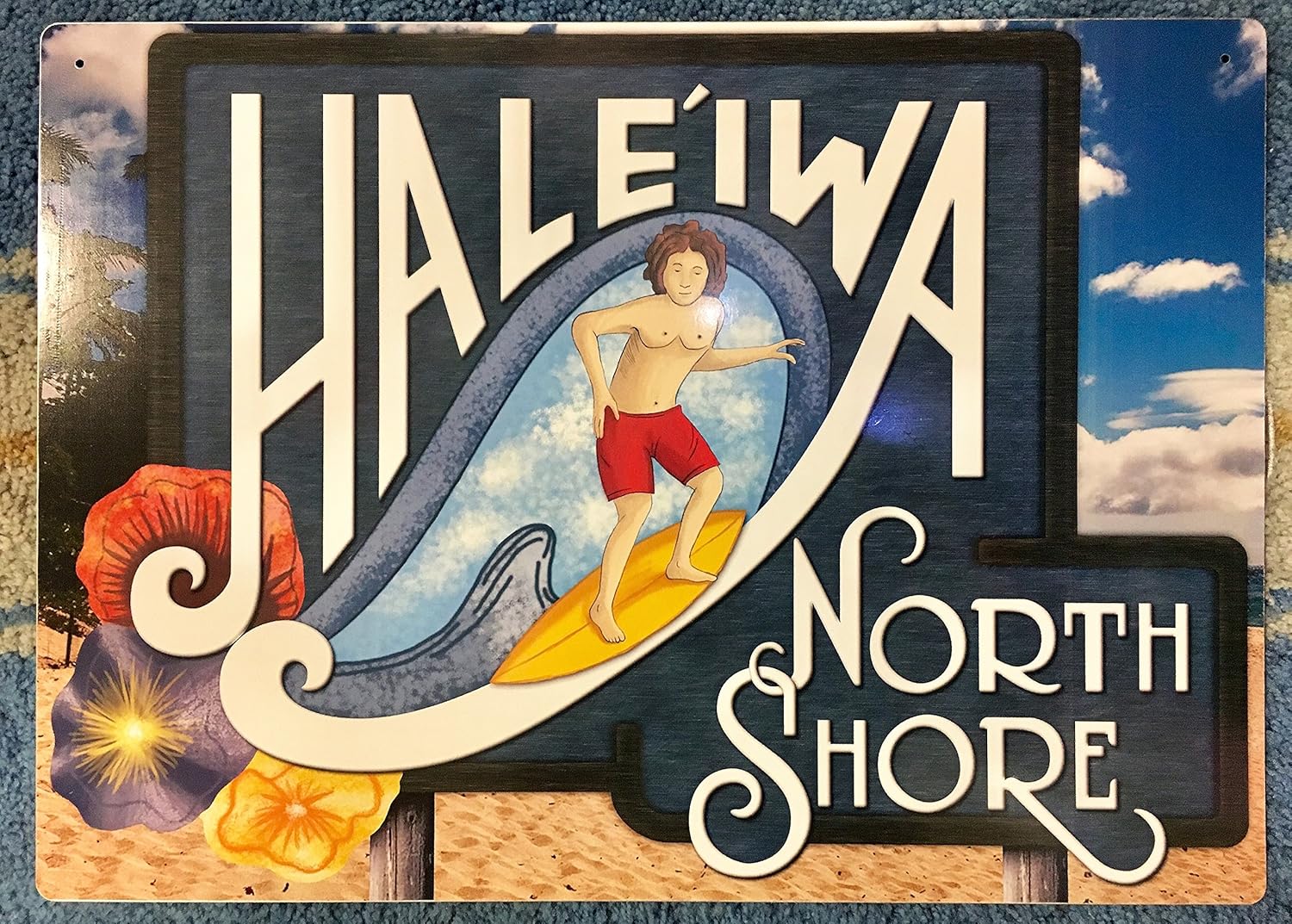 Seaweed Surf Co. Haleiwa North Shore Aluminum Tin Metal Poster Sign Wall Decor 12x18