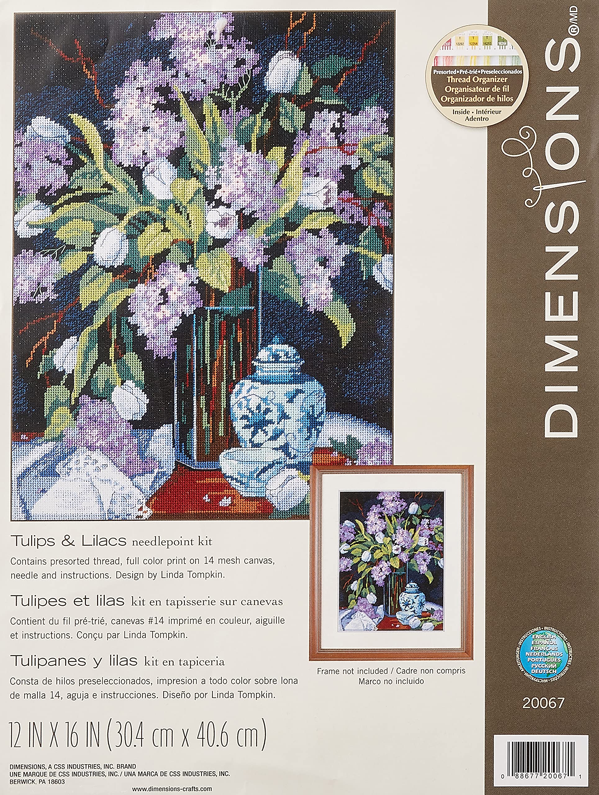 Dimensions Needlepoint: Tulips and Lilacs, Polyester Blend, Multi-Colour, Needlecrafts