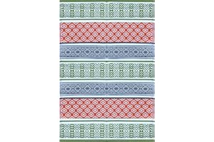 BalajeesUSA Outdoor Rugs 9x12 ft Large Plastic Patio Green, Orange Affordable Multipurpose Woven Plastic Straw All-Weather Waterproof Reversible Camper mat Backyard Picnic Sports Camps Tent Picnic