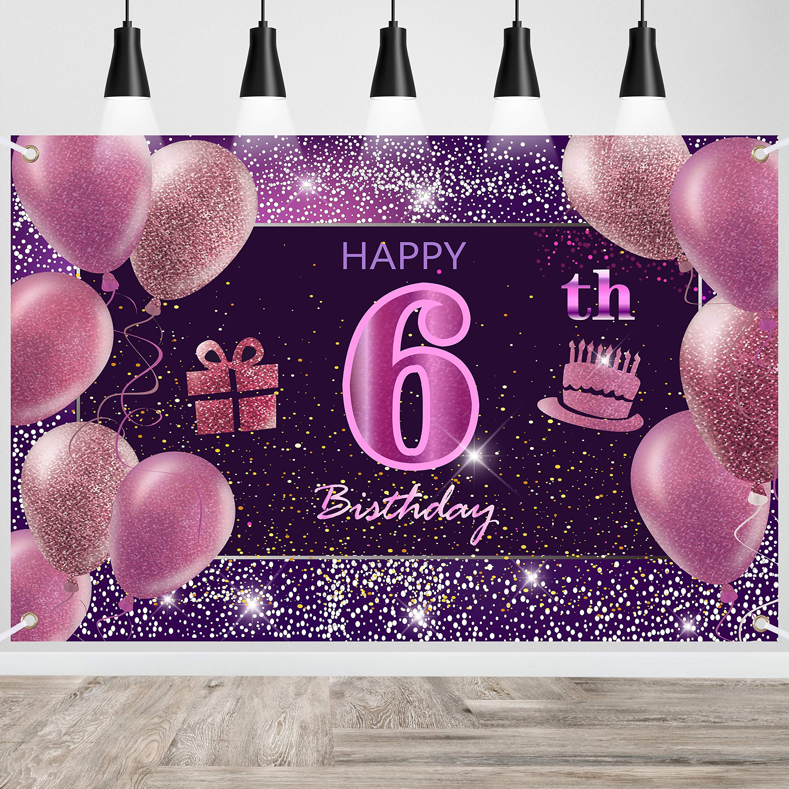 IMISI Happy Birthday Banner & Backdrop Decorations - Pink, Perfect for Parties