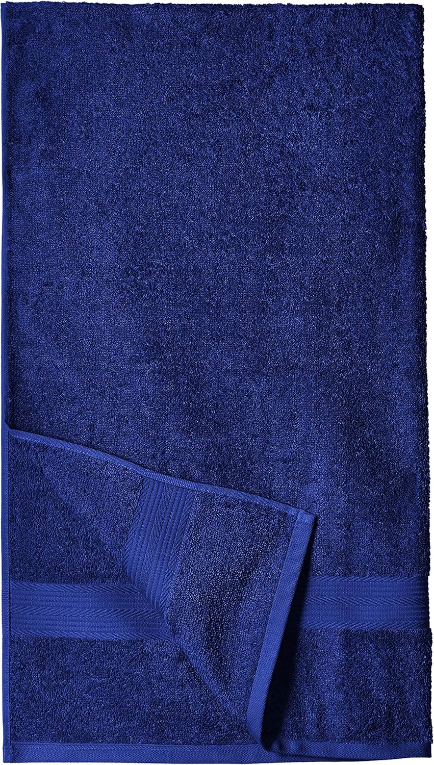  Basics Fade-Resistant Cotton Bath Towel - Pack of 4, Navy Blue: Home & Kitchen