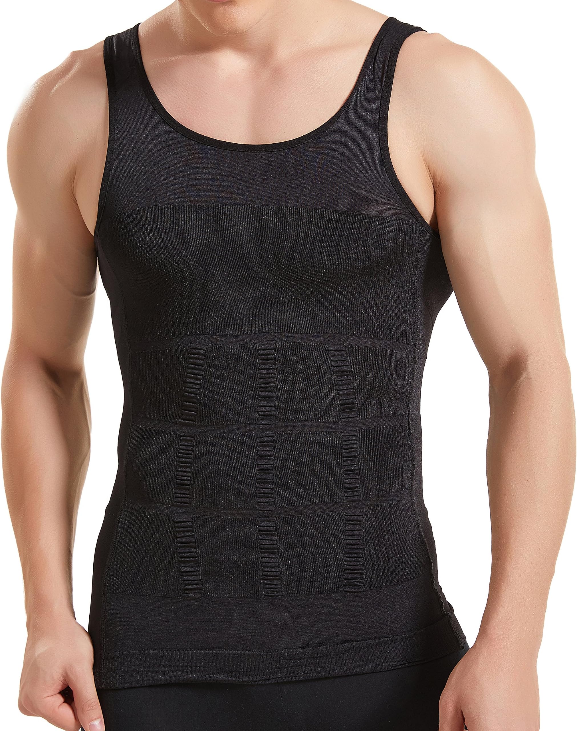 HANERDUN Men Compression Shirt Slimming Body Shaper Vest Tummy Control Shapewear Abdomen Undershirt