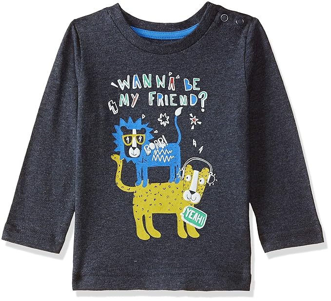 Baby Boys Animal Print Regular Fit T-Shirt