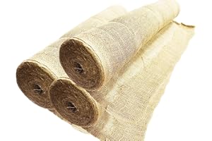 144'-150 feet Burlap Fabric Liner in 3 Rolls 40" X 50-Yards Premium Quality Jute-Burlap by AAYU | 40 inch x 48-50 Yards 7oz DIY Weed Barrier Gardening Planter Liner, Natural Jute Ribbon