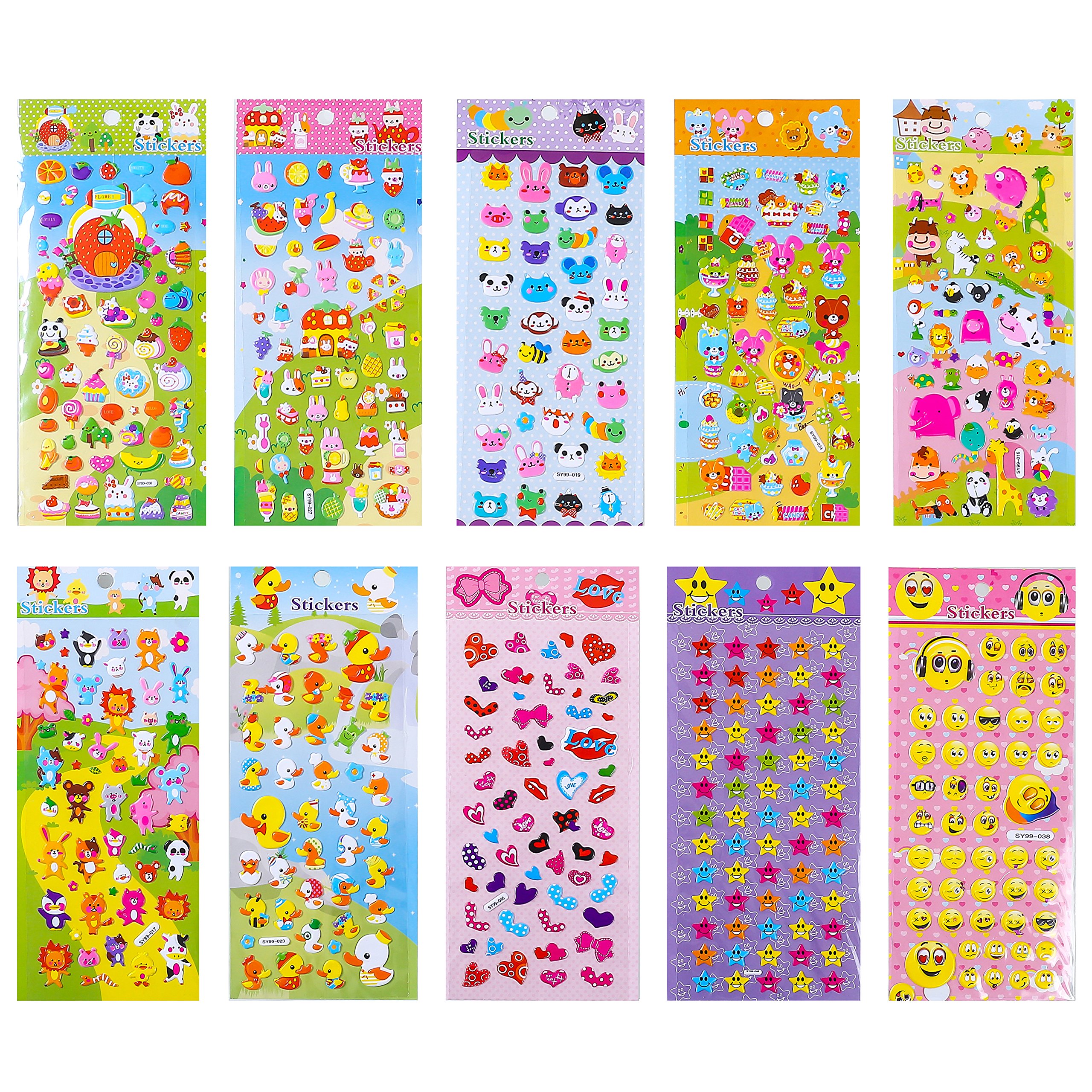 Stickers 1000 + and 20 Different Scenes , 3D Puffy Stickers, Year-Round Sticker Bulk Pack for Teachers School,Students, Toddlers,Scrapbooking, Girl Boy Birthday Present Gift, Including cars and more