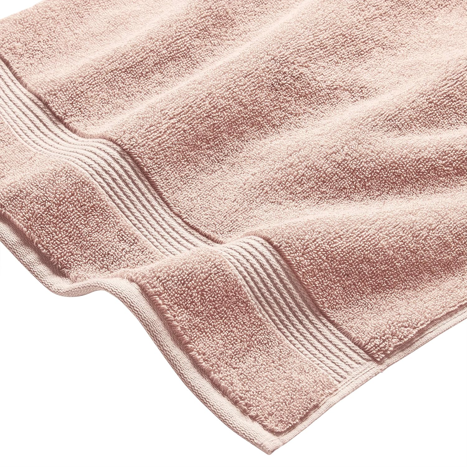  Brand – Rivet Classic Supima Cotton Hand Bathroom Towels, Set of 2, Peach Pink: Home & Kitchen