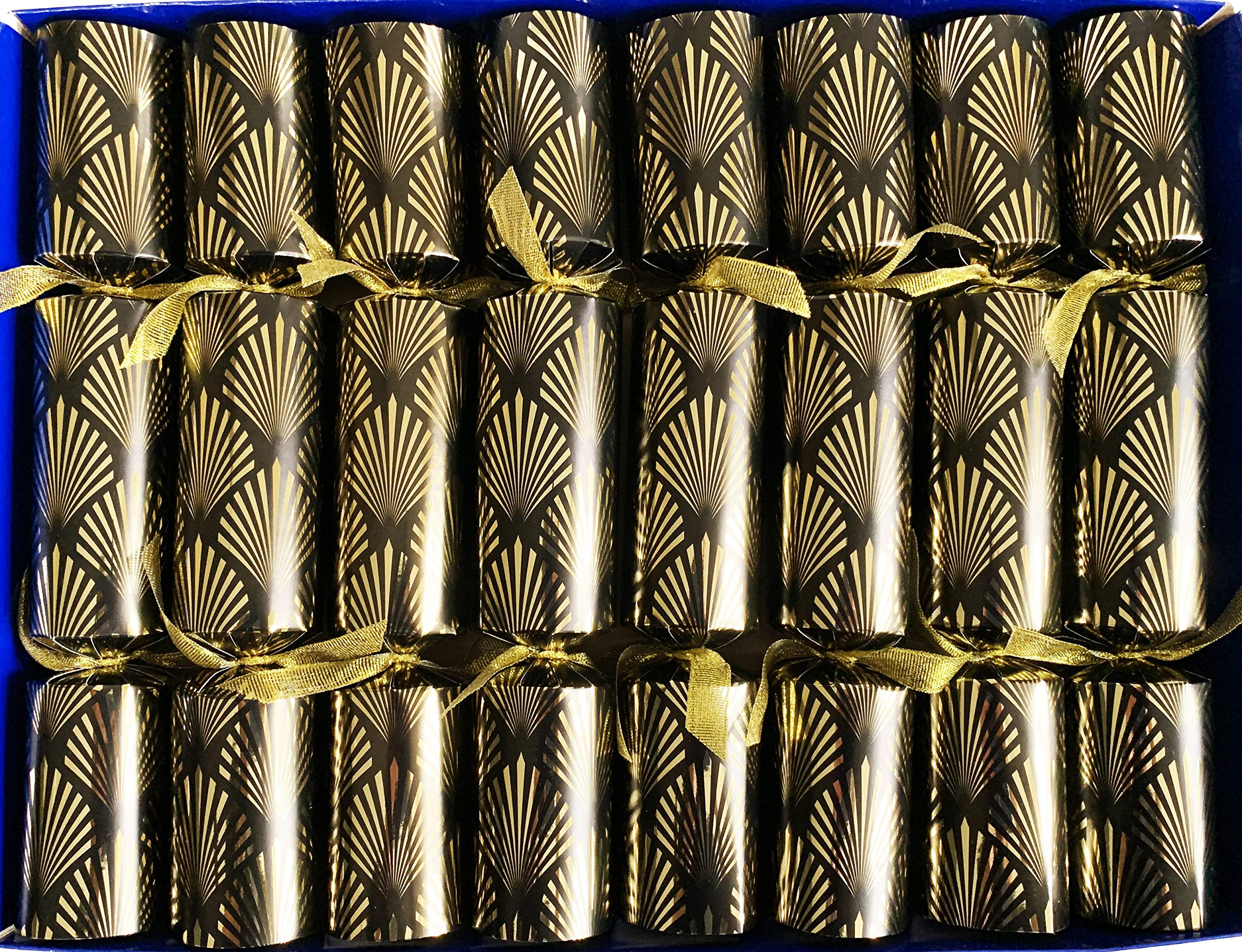 Fill Your Own Christmas CrackersArt Deco Style in Gold and Black, set of 8
