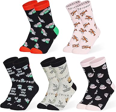 Friends Socks Women S Socks Pack Of 5 Size 36 40 Cotton Children S Socks Set Funny Socks Teenage Girls Christmas Socks Best Friend Gifts Amazon De Bekleidung