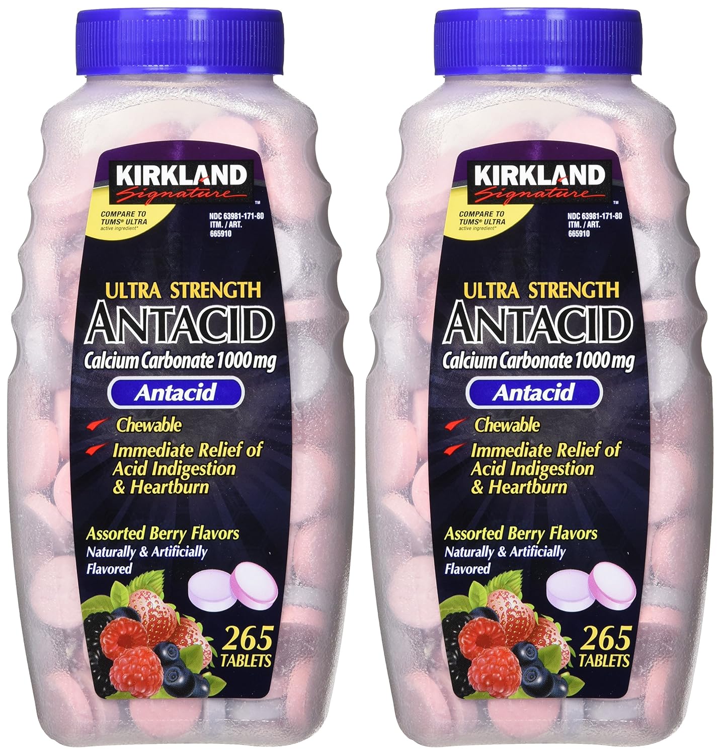 Kirkland Signature Chewable Ultra Strength Antacid / Calcium SUpplement 1000mg 265 ct - 2pk : Grocery & Gourmet Food