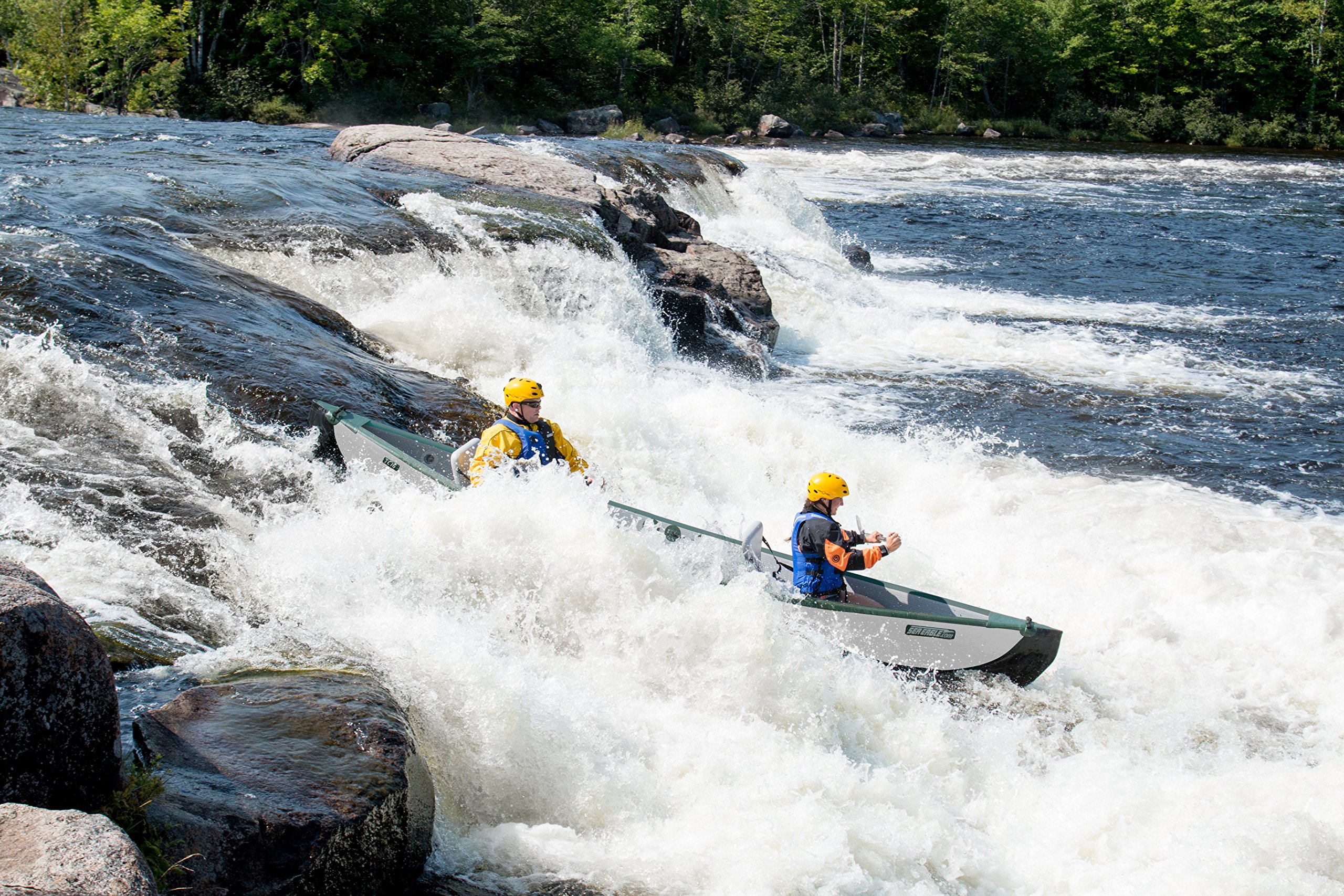 Sea Eagle TC16 Inflatable Travel Canoe 3 Person Electric Pump Package