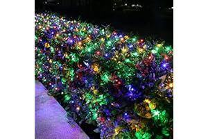 LOMOTECH 12ft x 5ft 360 LED Christmas Net Lights, 8 Modes Waterproof With Timer Low Voltage Connectable Mesh Lights for Trees, Bushes, Shurb, Garden, Outdoor Decoration(1 Pack, Green Wire, Multi-colored)