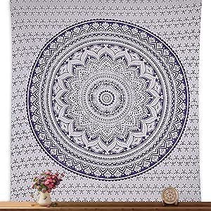 Janki Creation - Colcha de mandala, 100 % algodón, diseño de mandala