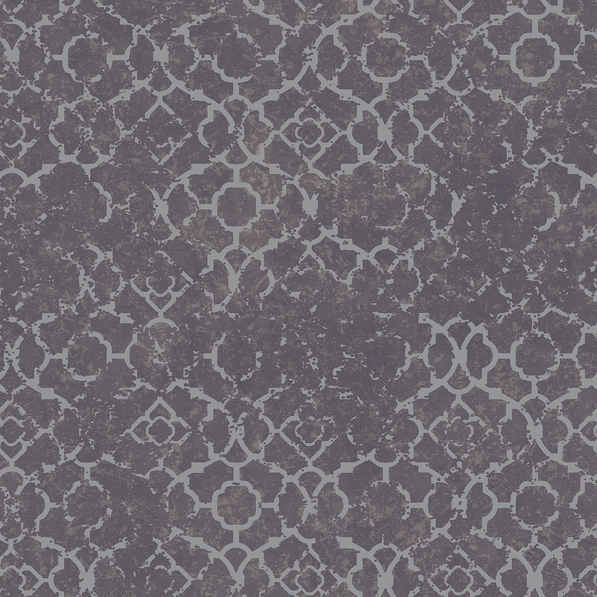 Galerie DWP0246-01 Emporium Aged Quatrefoil Wallpaper, Purple/Silver, 10m x 53cm — image 1