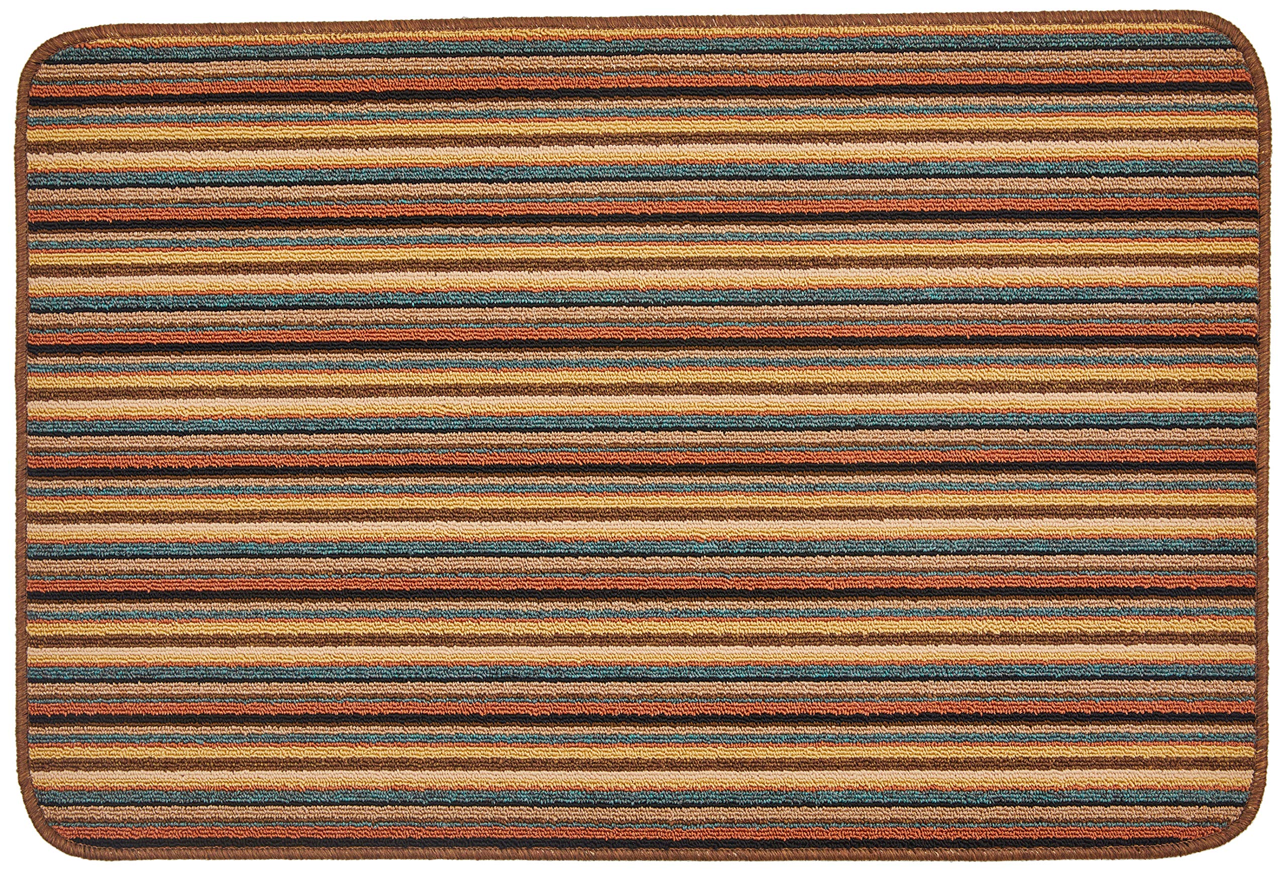 Dandy by William Armes, Ios Stripe Indoor Washable Rug, Brown, 100 x 67