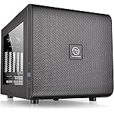 Thermaltake Core V21 SPCC Micro ATX, Mini ITX Cube Gaming Computer Case Chassis, Small Form Factor Builds, 200mm Front Fan Pr