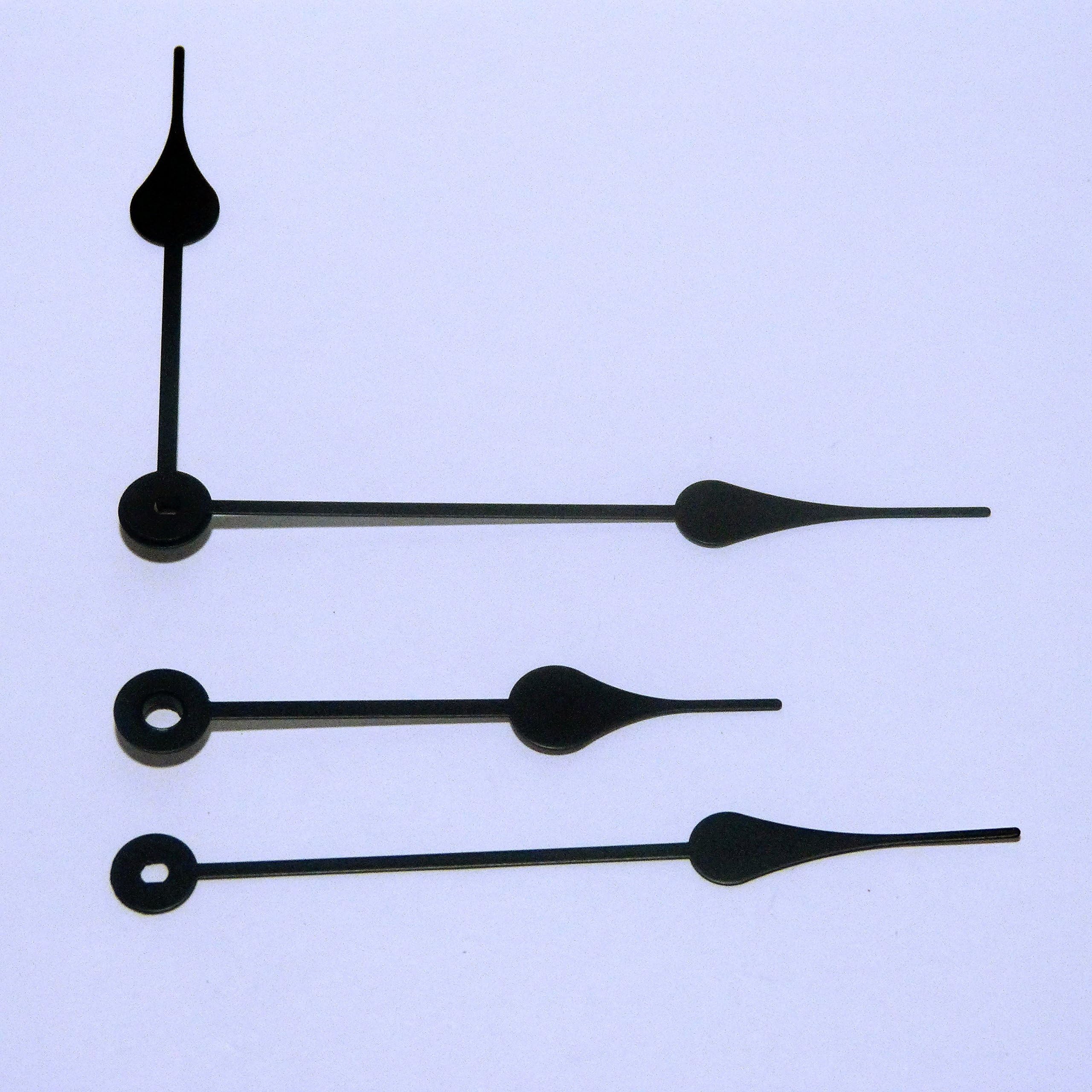 Black Spade Clock Hands to fit UTS Clock Movements (EF Euro Fitting Euroshaft) (110mm Spade Metal)