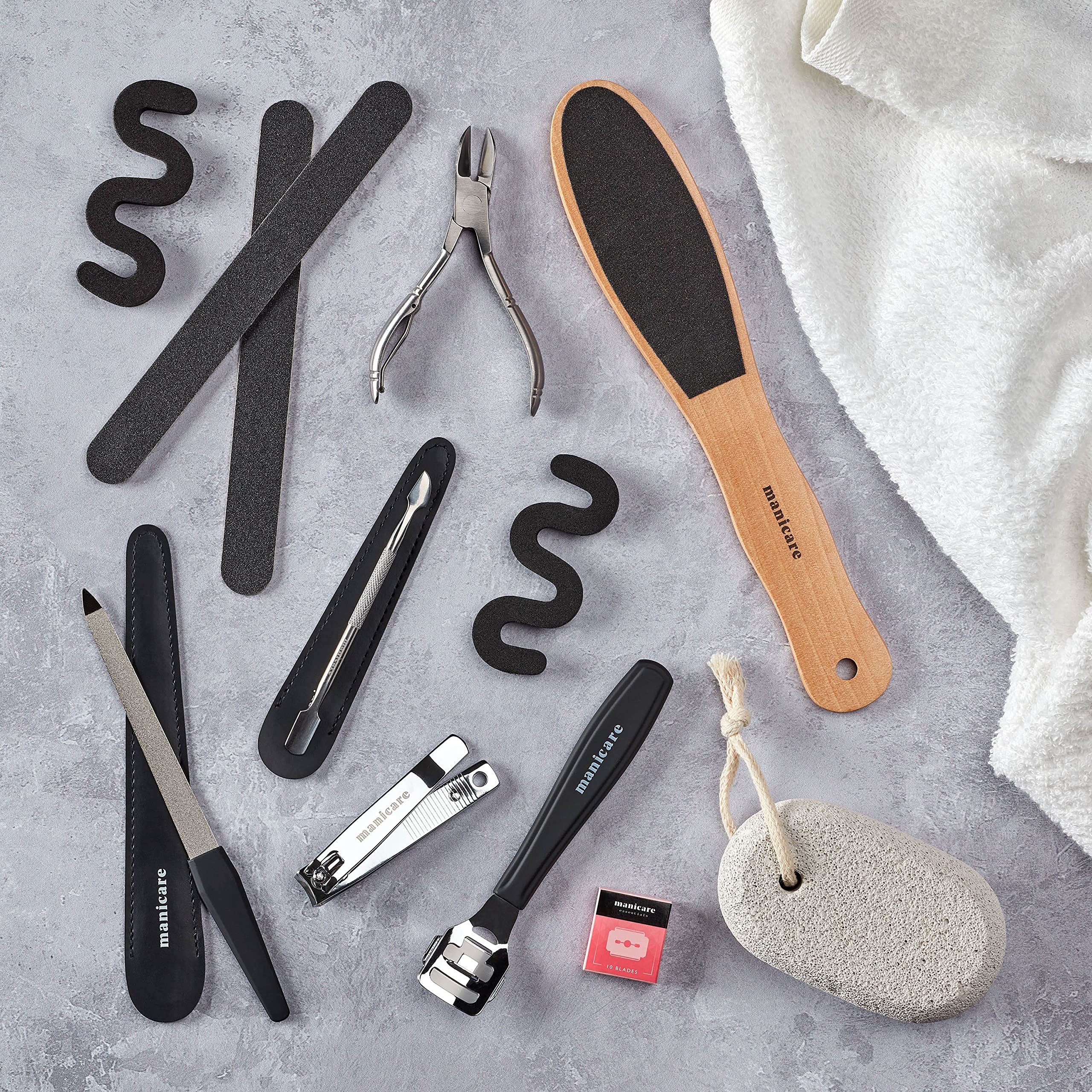 Manicare Pedicure Set, Professional Feet Tools, File And Trim Toenails, Removes Hard Dry Dead Skin, Eliminates Corns And Calluses, Toe Separators, Foot File, Pedicure Kit, Pliers For Thick Toenails