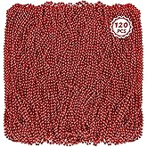 Huskein 120PCS Bead Necklace, Red Mardi Gras Beads, 33 IN Mardi Gras Accessories, Party Costume Beads Parade Throws Bulk for Christmas Pirate Wedding Party Favors Supplies Decoration