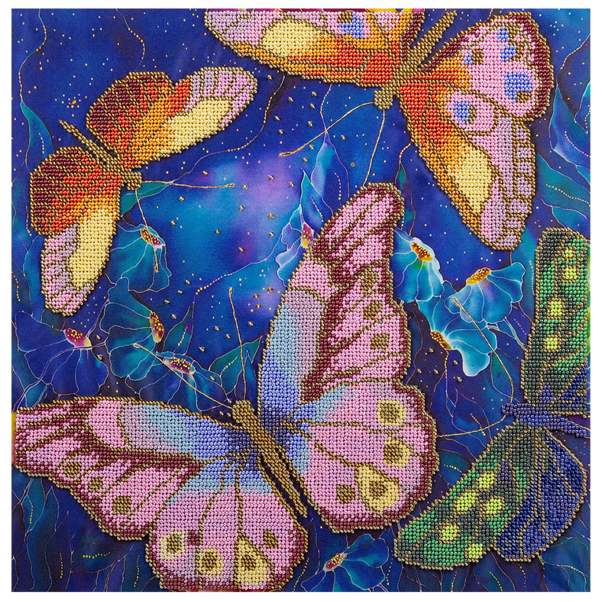 Panna Bead Embroidery Kit - Butterflies among Flowers