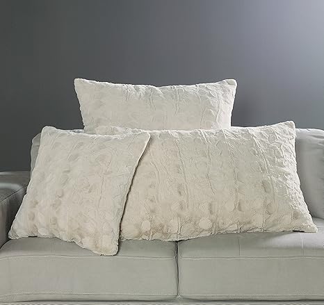 Brielle Faux Fur Pillow Case Standard Snow Goose Ivory Amazon